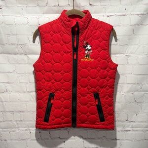 Disney Parks Walt Disney World Minnie Mouse Women’s Red Quilted Vest‎ Sz XS